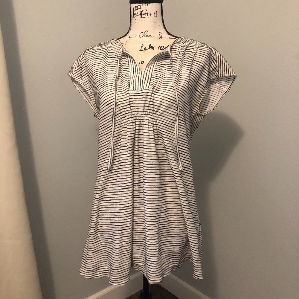 Old Navy Maternity Textured Stripe Tie-Neck Top